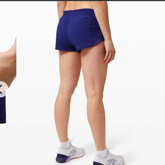 Lululemon Blue Larkspur Run Workout Gym Lift Athleisure Hotty Hot Short II 4 - Picture 2 of 12